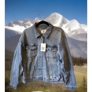 Cosmic Blue Love Jean Trucker Jacket‎ Womens Extra Large Cotton Stretch NEW NWT